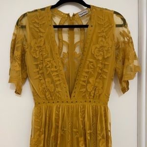 Mustard color maxi dress